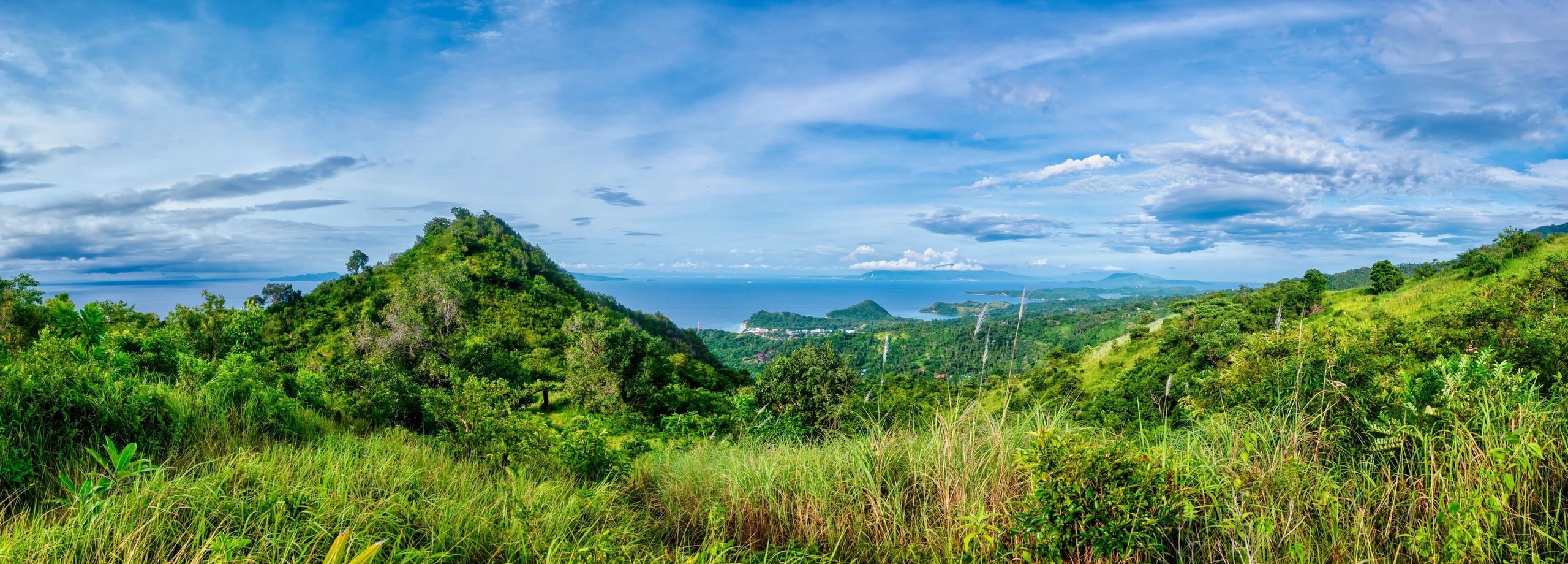 Coastal landscape panorama in the Philippines